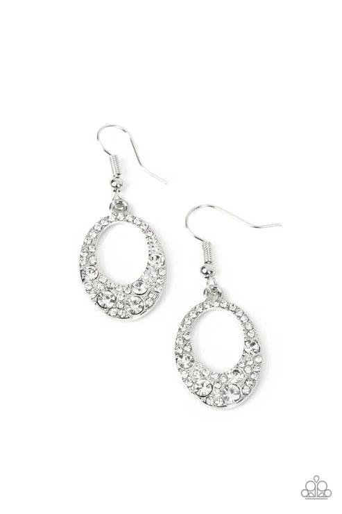Paparazzi ♥ Showroom Sizzle - White ♥ Earrings