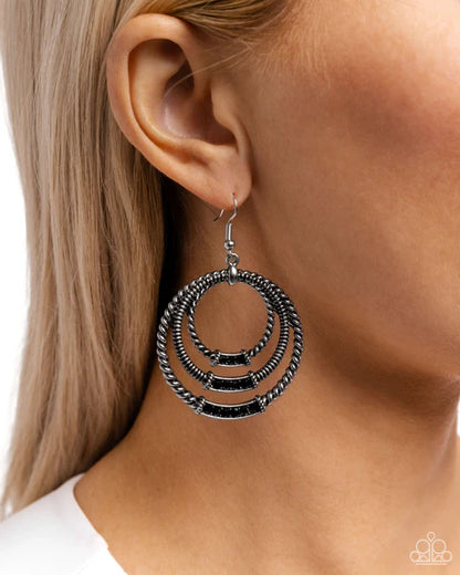 Paparazzi ♥ Contemporary Culture - Black ♥ Earrings