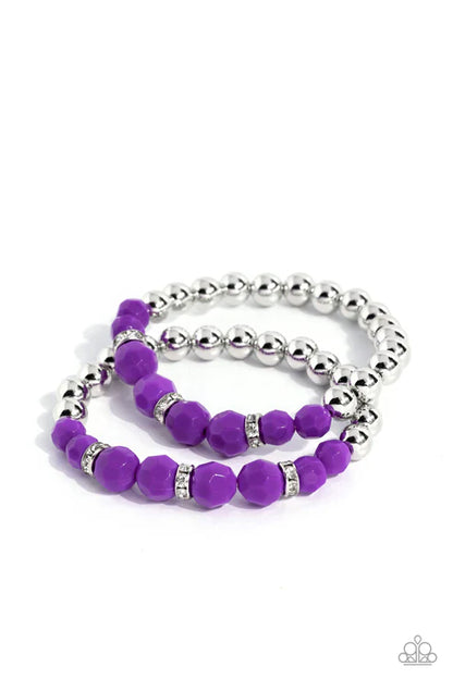 Paparazzi ♥ Two by Two Twinkle - Purple ♥ Bracelet