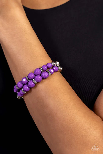 Paparazzi ♥ Two by Two Twinkle - Purple ♥ Bracelet