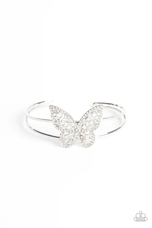 Paparazzi ♥ Butterfly Bella - White ♥ Bracelet