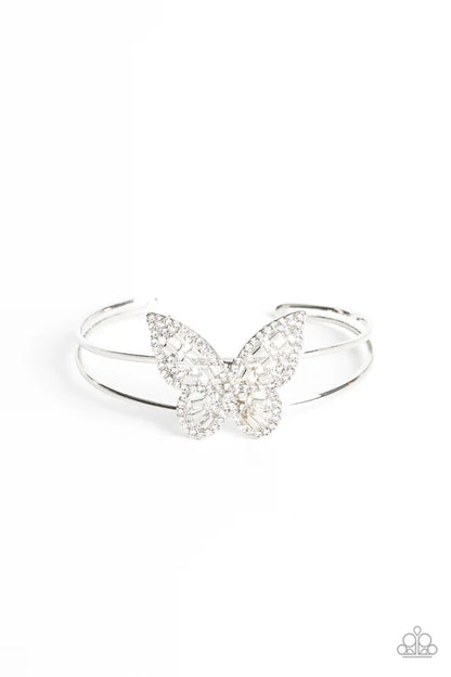 Paparazzi ♥ Butterfly Bella - White ♥ Bracelet
