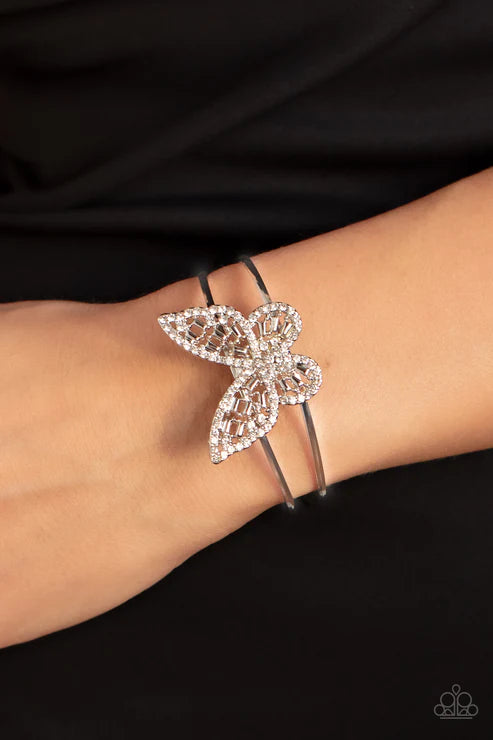 Paparazzi ♥ Butterfly Bella - White ♥ Bracelet