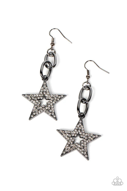 Paparazzi ♥ Cosmic Celebrity - Black ♥ Earrings