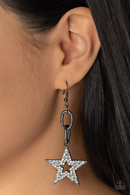Paparazzi ♥ Cosmic Celebrity - Black ♥ Earrings