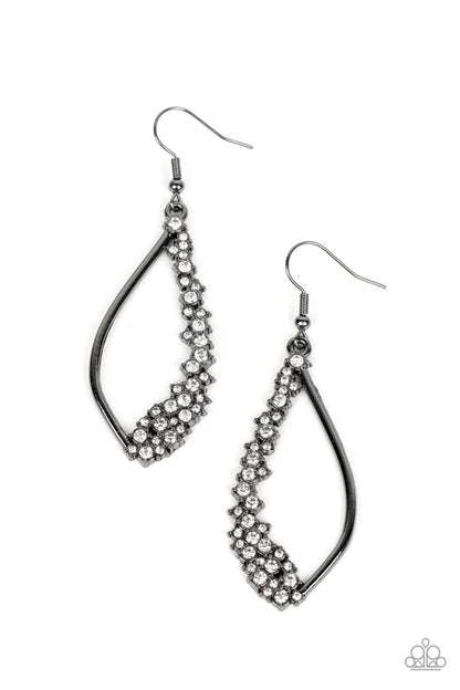 Paparazzi ♥ Sparkly Side Effects - Black ♥ Earrings