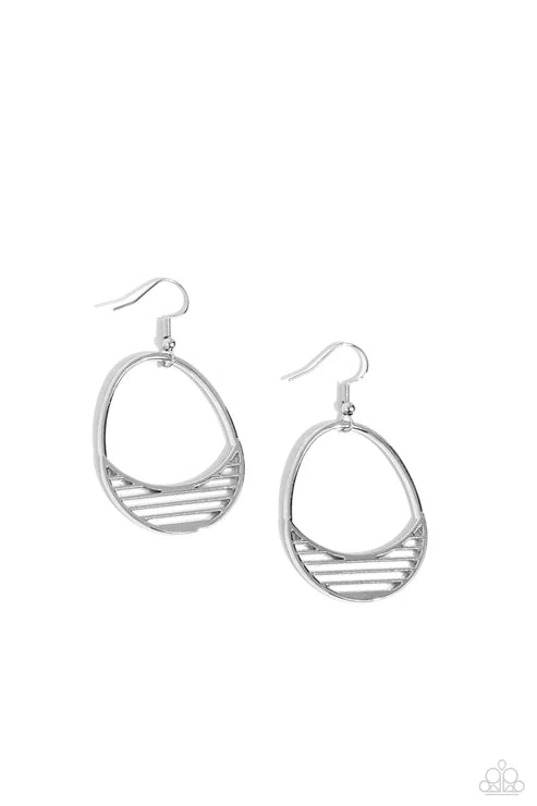 Paparazzi ♥ Segmented Shimmer - Silver ♥ Earrings