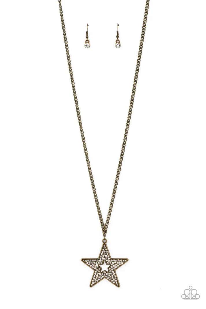 Paparazzi ♥ Superstar Stylist - Brass ♥ Necklace