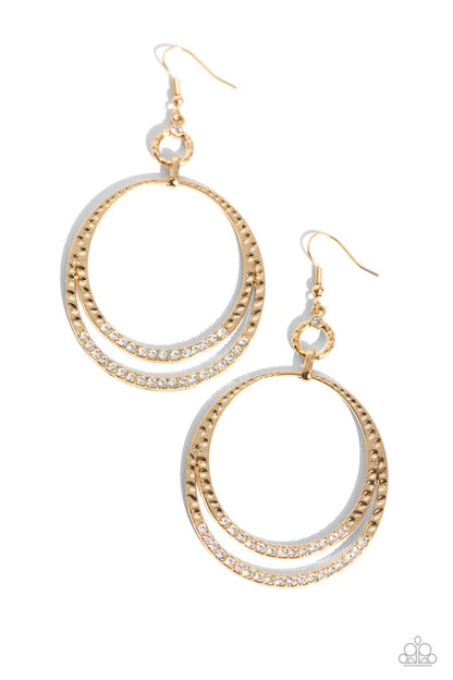Paparazzi ♥ Spin Your HEELS - Gold ♥ Earrings