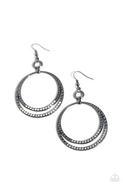 Paparazzi ♥ Spin Your HEELS - Black ♥ Earrings