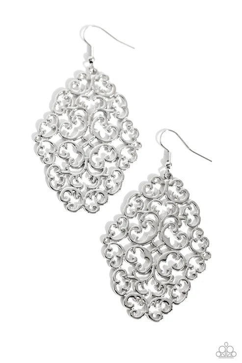 Paparazzi ♥ Contemporary Courtyards - Silver ♥ Earrings