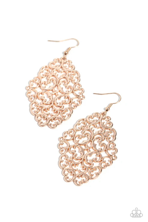 Paparazzi ♥ Contemporary Courtyards - Rose Gold ♥ Earrings