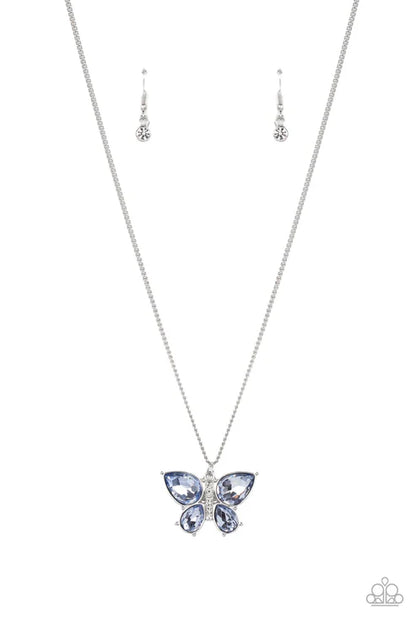 Paparazzi ♥ Free-Flying Flutter - Blue ♥ Necklace