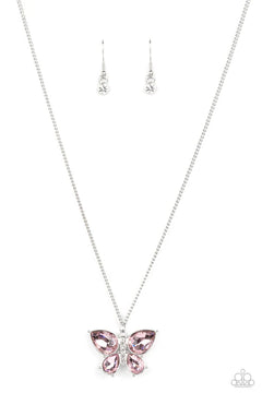 Paparazzi ♥ Free-Flying Flutter - Pink ♥ Necklace