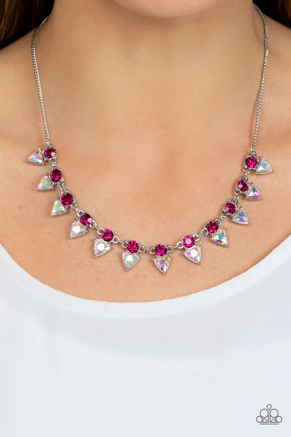 Paparazzi ♥ Razor-Sharp Refinement - Pink ♥ Necklace