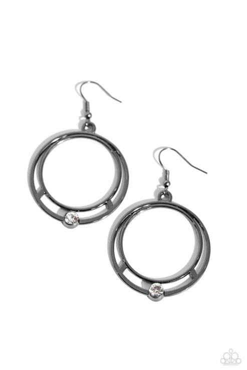 Paparazzi ♥ Refined Rotation - Black ♥ Earrings