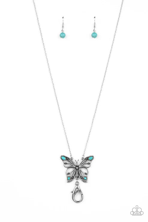 Paparazzi ♥ Badlands Butterfly - Blue ♥ Lanyard