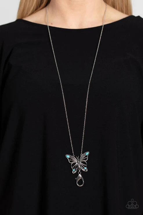 Paparazzi ♥ Badlands Butterfly - Blue ♥ Lanyard
