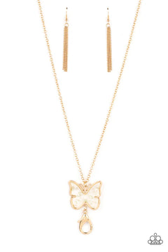 Paparazzi ♥ Gives Me Butterflies - Gold ♥ Lanyard