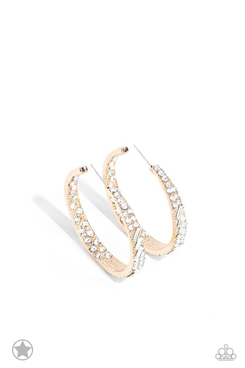 Paparazzi ♥ GLITZY By Association - Gold ♥ Earrings