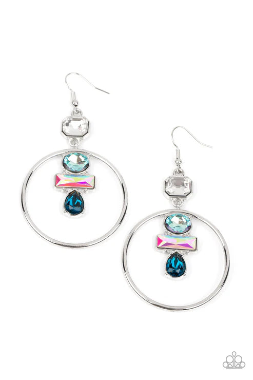 Paparazzi ♥ Geometric Glam - Blue ♥ Earrings