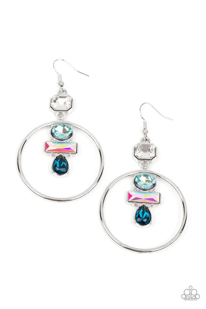 Paparazzi ♥ Geometric Glam - Blue ♥ Earrings