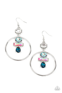 Paparazzi ♥ Geometric Glam - Blue ♥ Earrings
