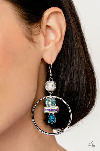 Paparazzi ♥ Geometric Glam - Blue ♥ Earrings