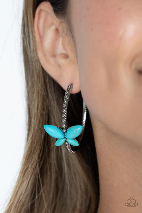 Paparazzi ♥ Bohemian Butterfly - Blue ♥ Earrings