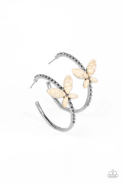 Paparazzi ♥ Bohemian Butterfly - White ♥ Earrings