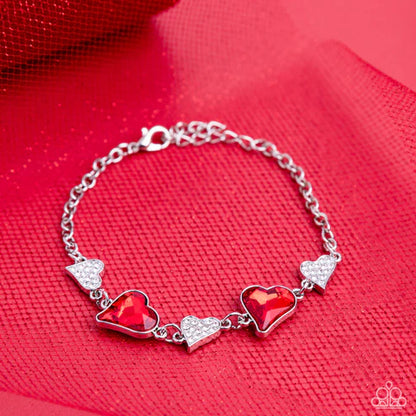 Paparazzi ♥ Cluelessly Crushing - Red ♥ Bracelet
