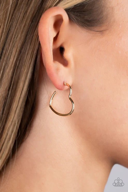 Paparazzi ♥ Burnished Beau - Gold ♥ Earrings