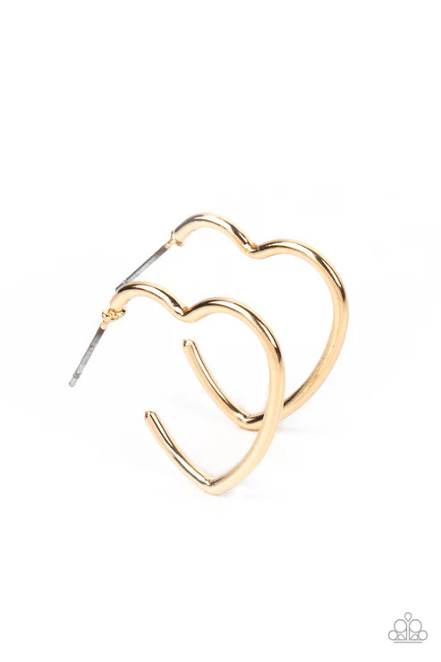 Paparazzi ♥ Burnished Beau - Gold ♥ Earrings