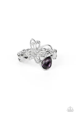 Paparazzi ♥ Flawless Flutter - Purple ♥ Ring