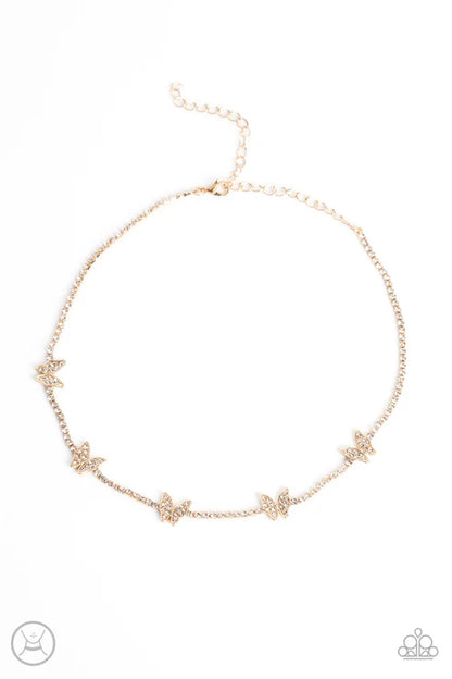 Paparazzi ♥ Fluttering Fanatic - Gold ♥ Necklace