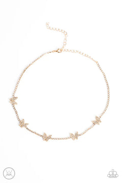 Paparazzi ♥ Fluttering Fanatic - Gold ♥ Necklace