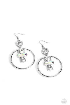Paparazzi ♥ Geometric Glam - White ♥ Earrings