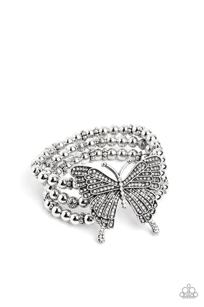 Paparazzi ♥ First WINGS First - White ♥ Bracelet