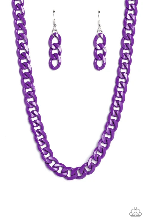Paparazzi ♥ Painted Powerhouse - Purple ♥ Necklace