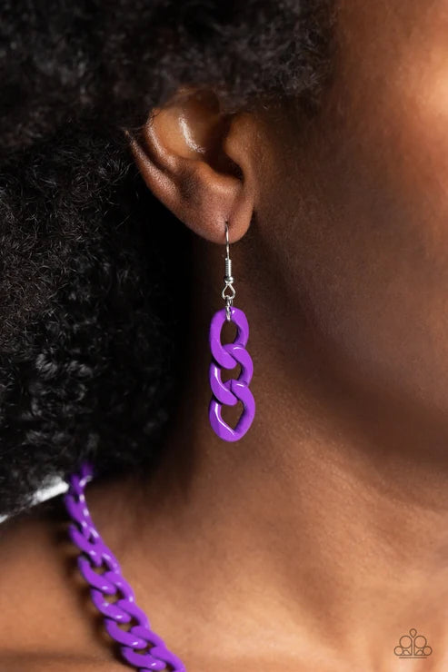 Paparazzi ♥ Painted Powerhouse - Purple ♥ Necklace