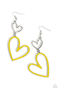 Paparazzi ♥ Pristine Pizzazz - Yellow ♥ Earrings