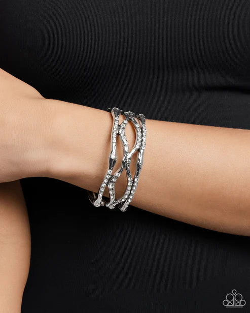 Paparazzi ♥ Cross Country - White ♥ Bracelet