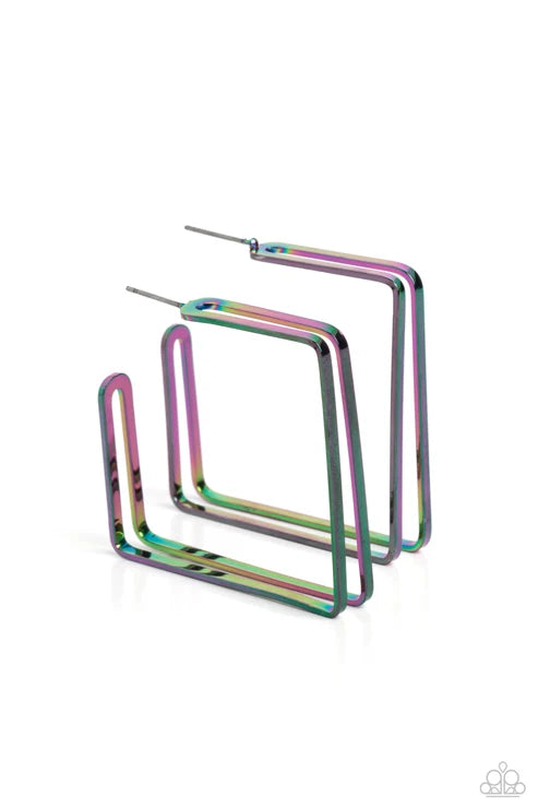 Paparazzi ♥ Take SQUARE - Multi ♥ Earrings