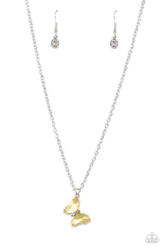 Paparazzi ♥ Butterfly Lullaby - Yellow ♥ Necklace