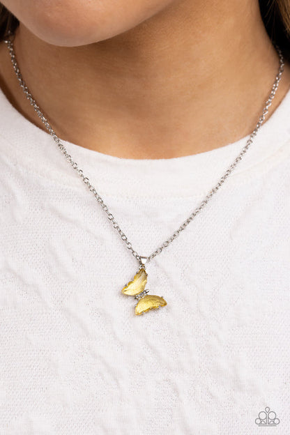 Paparazzi ♥ Butterfly Lullaby - Yellow ♥ Necklace