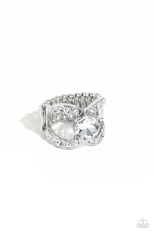 Paparazzi ♥ Bow Chicka Bow Wow - White ♥ Ring