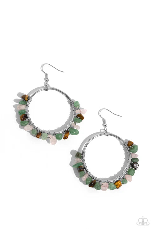 Paparazzi ♥ Handcrafted Habitat - Green ♥ Earrings