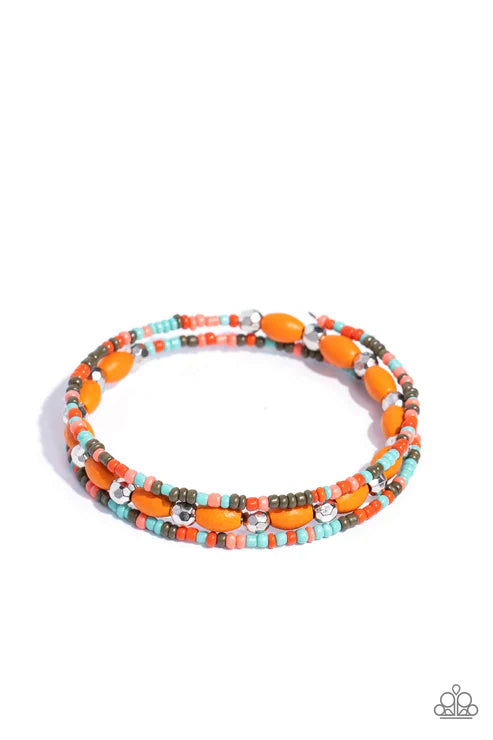 Paparazzi ♥ For WOOD Measure - Orange ♥ Bracelet