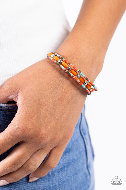 Paparazzi ♥ For WOOD Measure - Orange ♥ Bracelet