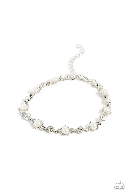 Paparazzi ♥ Particularly Pronged - White ♥ Bracelet
